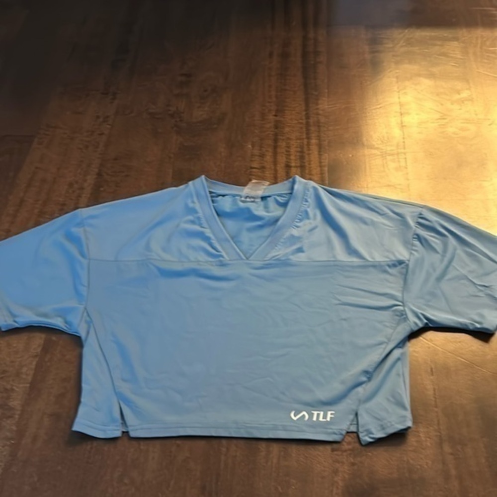 TLF Light Blue V-Neck Crop Top